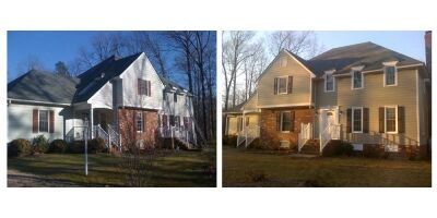 before-after-4 Grey home siding before and after Hardie siding upgrades. Richmond, VA.