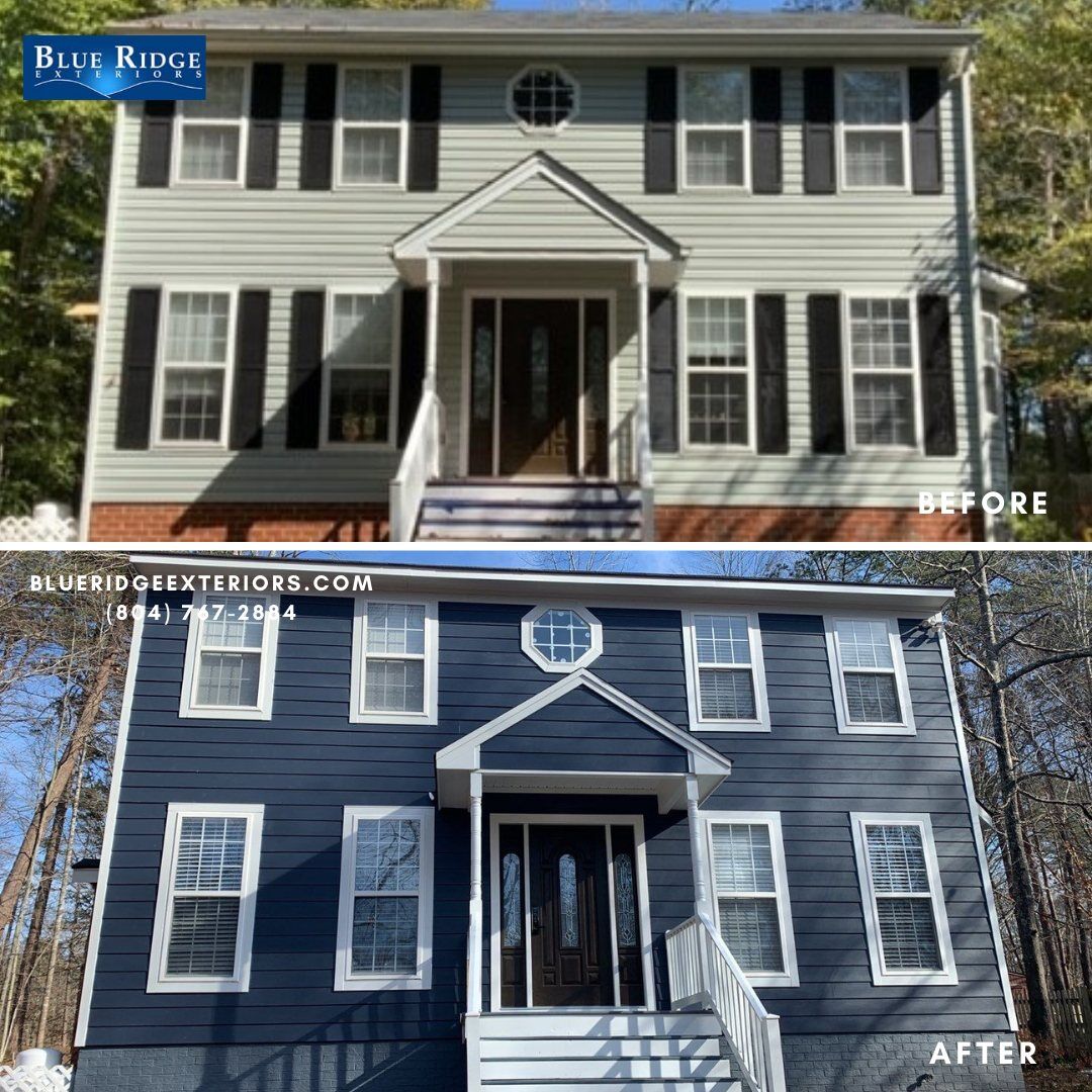 james-hardie-before-after-2025 (12) Siding replacement by Blue Ridge Exteriors in Glen Allen, VA.