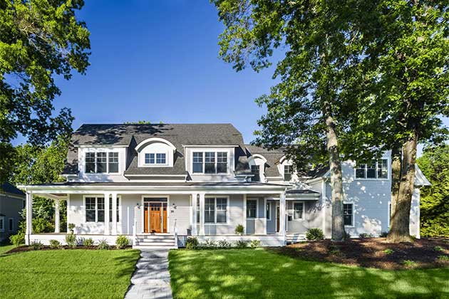 Family home with new siding and massive porch in Central Virginia.