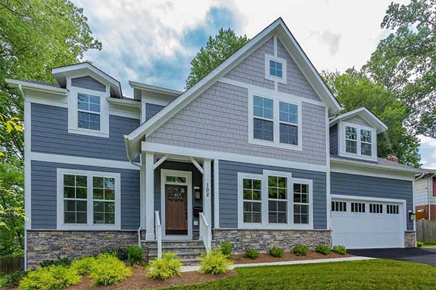 Night gray James Hardie® home siding replacement in Glen Allen, VA.
